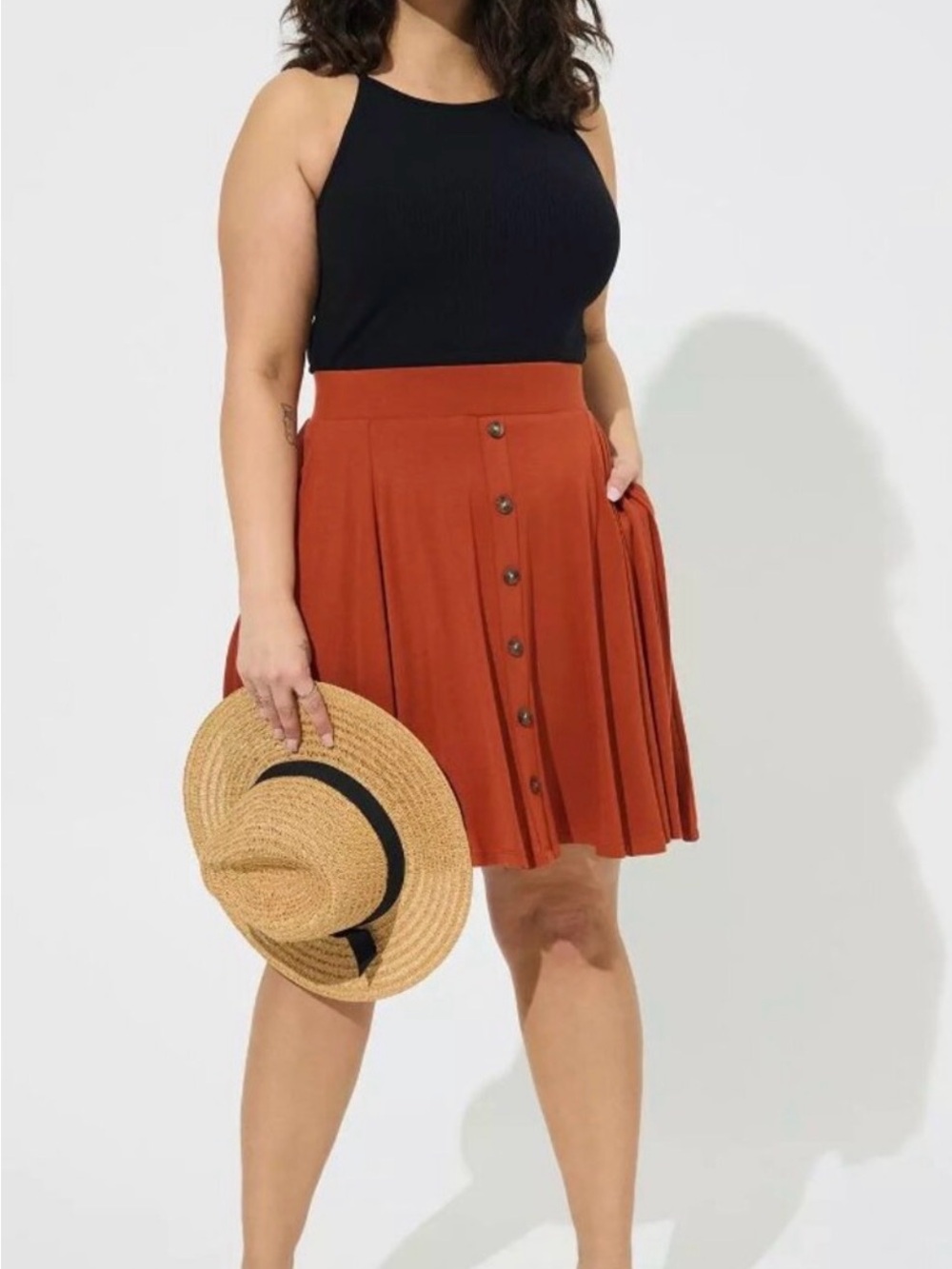 Torrid Super Soft Picante Button Front Skater Skirt Size 2 2X